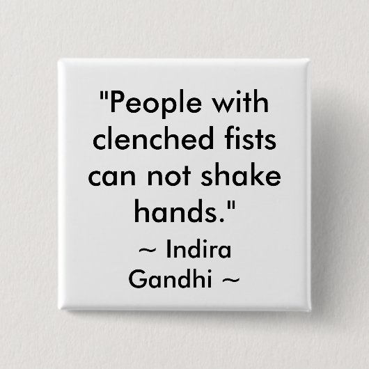 PEACE QUOTE VIERKANTE BUTTON 5,1 CM (Voorkant)