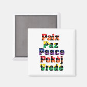 Peace Rainbow Hearts-patroon Magneet (Voorkant / Achterkant)