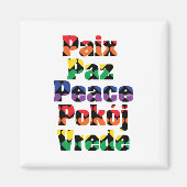 Peace Rainbow Hearts-patroon Magneet (Voorkant)