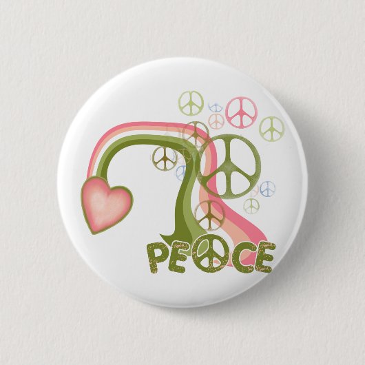 Peace Rainbow Retro-Buttonnen Ronde Button 5,7 Cm (Voorkant)