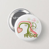 Peace Rainbow Retro-Buttonnen Ronde Button 5,7 Cm (Voorkant /achterkant)