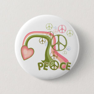 Peace Rainbow Retro-Buttonnen Ronde Button 5,7 Cm