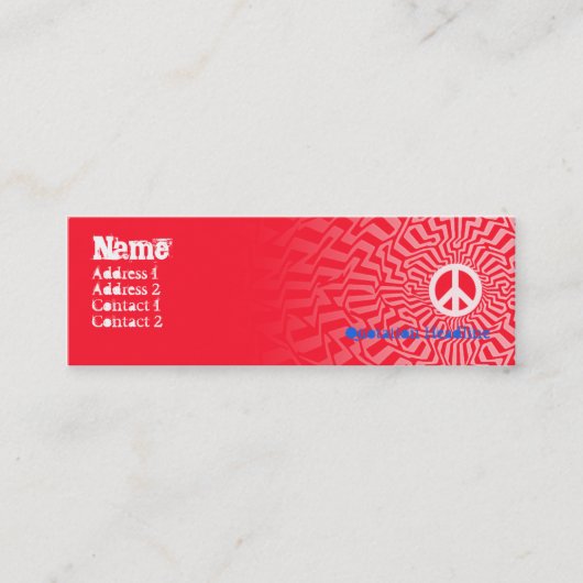 Peace Red - Skinny Mini Visitekaartje (Voorkant)