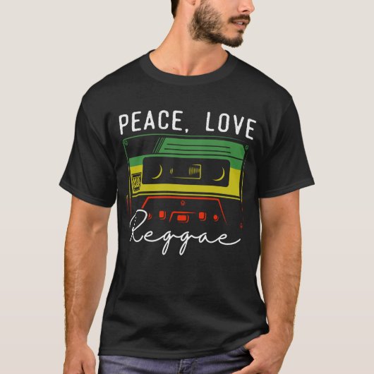 Peace Reggae Music Love Rasta Jamaica T-shirt (Voorkant)
