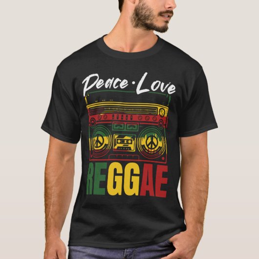 Peace Reggae Music Rasta Jamaica T-shirt (Voorkant)