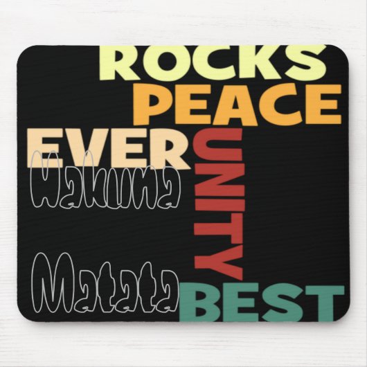 Peace Rocks Best Hakuna Matata-tekst Muismat (Voorkant)