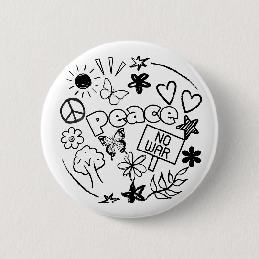 Peace Ronde Button 5,7 Cm (Voorkant)