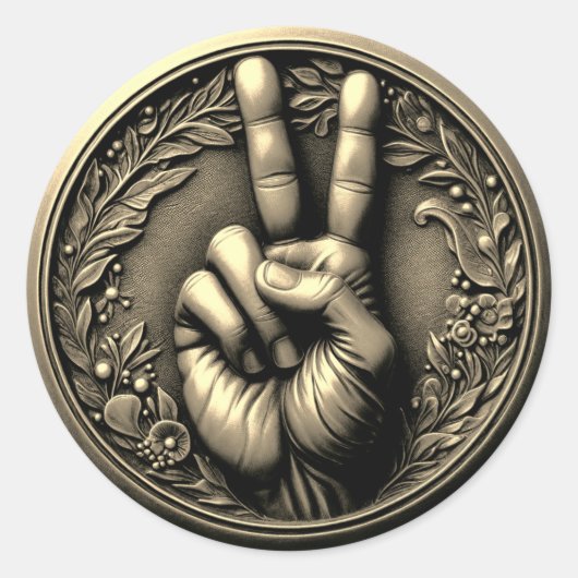 Peace Ronde Sticker (Voorkant)