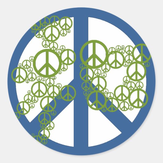 Peace Ronde Sticker (Voorkant)