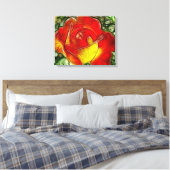 Peace Roos Floral Wrapped Canvas (Insitu (Slaapkamer))