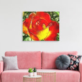 Peace Roos Floral Wrapped Canvas Afdruk (Insitu (Woonkamer))