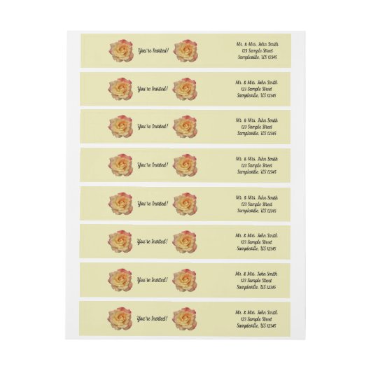 Peace-Roos: prachtige roze en gele bloemen (Vel)