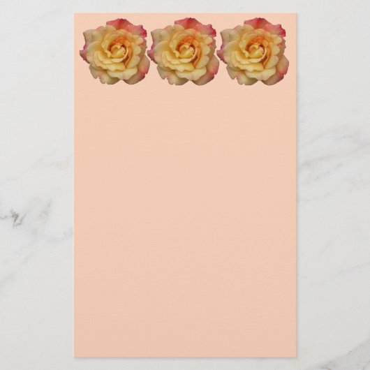 Peace-Roos: prachtige roze en gele bloemen Briefpapier (Voorkant)