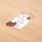 Peace Roos Wedding Acryl Uitnodigingen (Laagn)