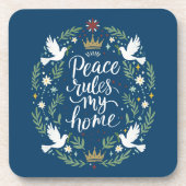 Peace Rules My Home Bier Onderzetter (Voorkant)