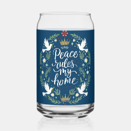Peace Rules My Home Blikvorm Glas