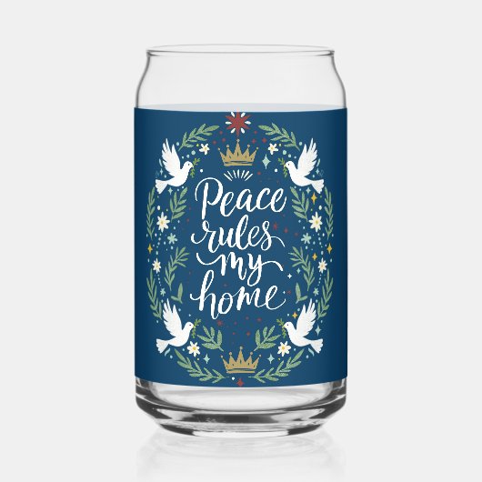 Peace Rules My Home Blikvorm Glas (Voorkant)