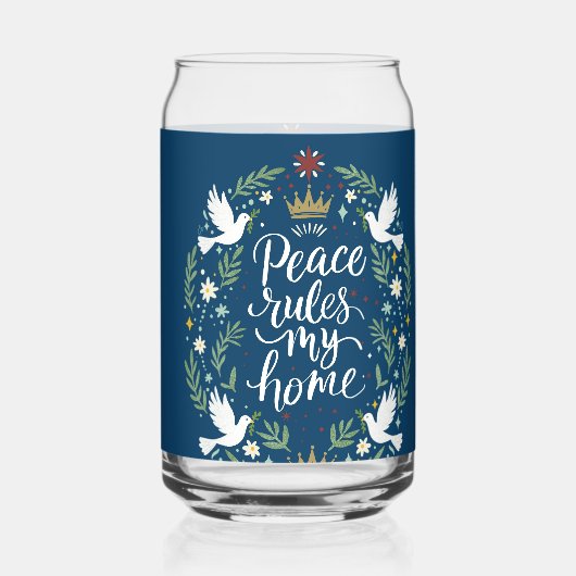 Peace Rules My Home Blikvorm Glas (Achterkant)