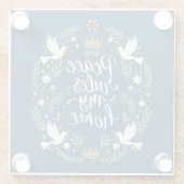 Peace Rules My Home Glazen Onderzetter (Achterkant)