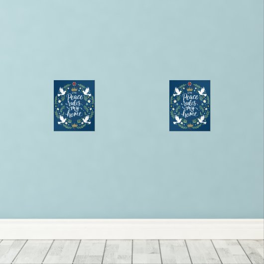 Peace Rules my Home Muurkunst Sets (Houten vloer)