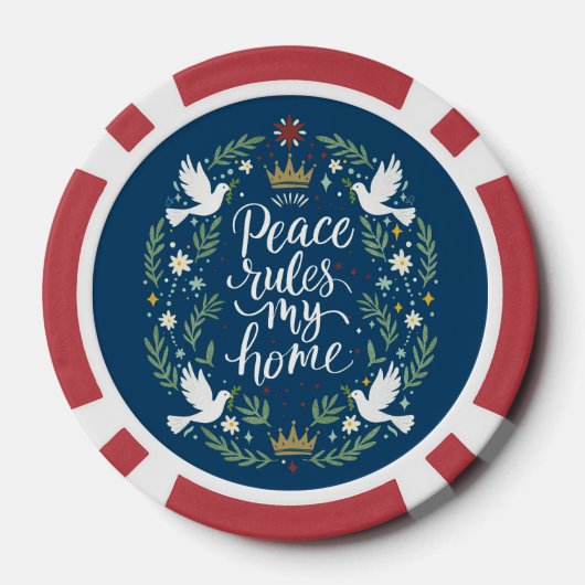 Peace Rules My Home Poker Chips (Achterkant)