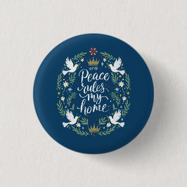 Peace Rules my Home Ronde Button 3,2 Cm