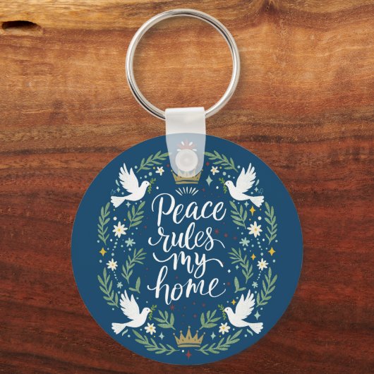 Peace Rules my Home Sleutelhanger (Voorkant)