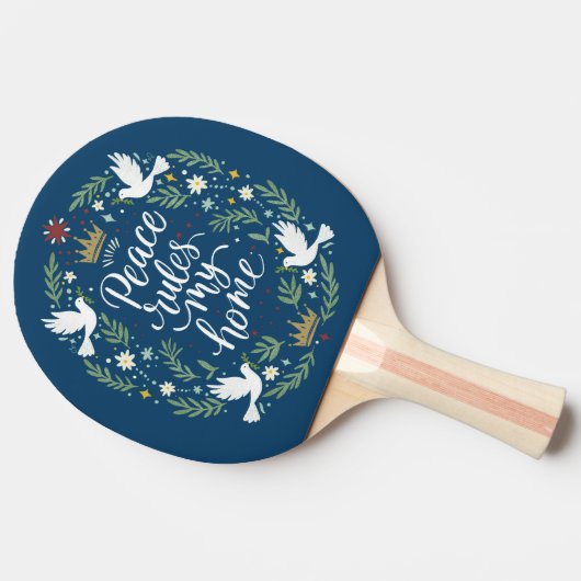 Peace Rules My Home Tafeltennisbatje (Zijkant)