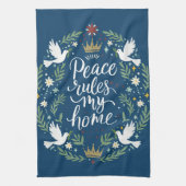 Peace Rules My Home Theedoek (Verticaal)