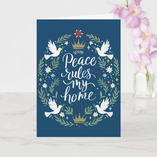 Peace Rules My HomeFolded Greeting Card Kaart (Orchidee)