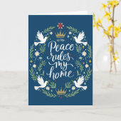 Peace Rules My HomeFolded Greeting Card Kaart (Gele Bloem)