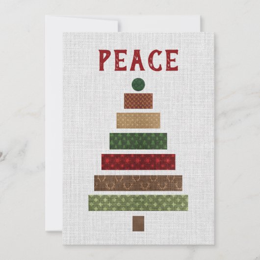 Peace Rustige kerstboom Feestdagenkaart (Voorkant)