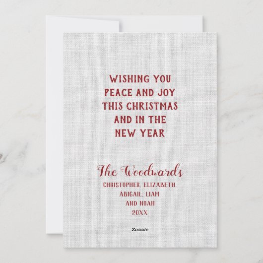 Peace Rustige kerstboom Feestdagenkaart (Achterkant)