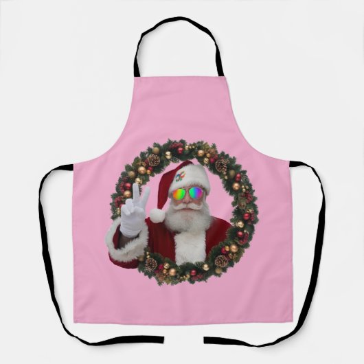 Peace Santa Christmas Apron Schort (Voorkant)
