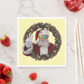 Peace Santa Holiday Napkin Servet (Insitu)