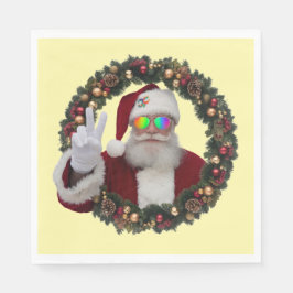 Peace Santa Holiday Napkin Servet