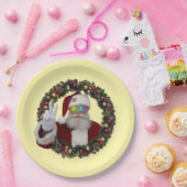 Peace Santa Wreath Plate Papieren Bordje (Feest)
