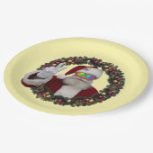Peace Santa Wreath Plate Papieren Bordje (Gekanteld)