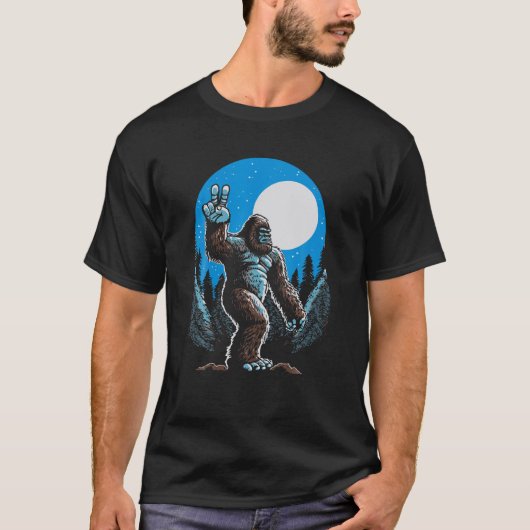 Peace Sasquatch Hand Vredesteken Bigfoot  Ye T-shirt (Voorkant)