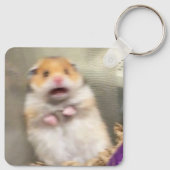 Peace + Scared Hamster Meme Double Sided Sleutelha Sleutelhanger (Achterkant)