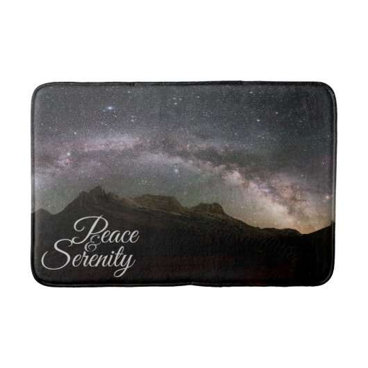 Peace & Serenity Mountain Night Sky Badmat (Voorkant)