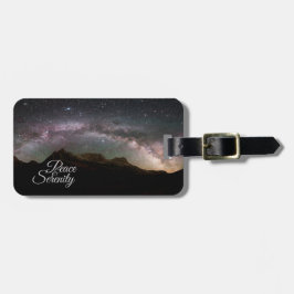 Peace & Serenity Mountain Night Sky Bagagelabel