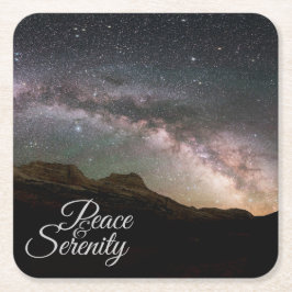 Peace & Serenity Mountain Night Sky Kartonnen Onderzetters