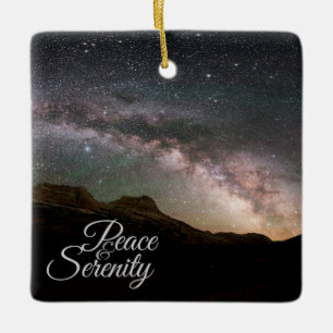 Peace & Serenity Mountain Night Sky Keramisch Ornament