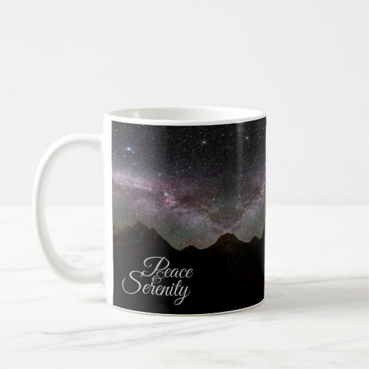 Peace & Serenity Mountain Night Sky Koffiemok (Links)
