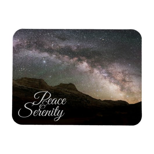 Peace & Serenity Mountain Night Sky Magneet (Horizontaal)
