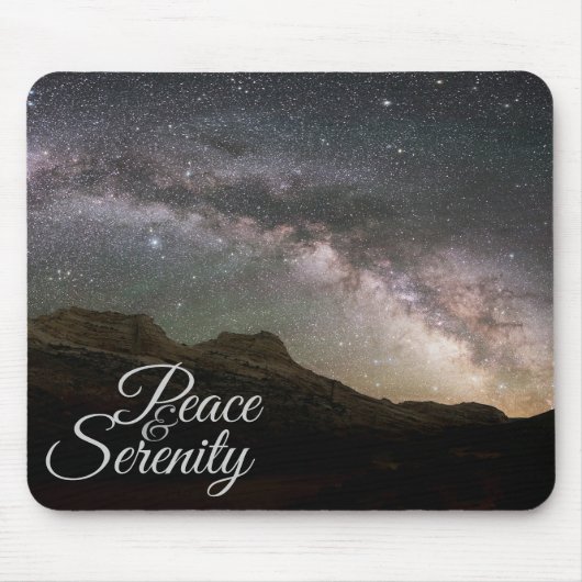 Peace & Serenity Mountain Night Sky Muismat (Voorkant)