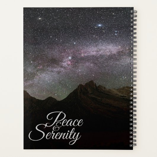 Peace & Serenity Mountain Night Sky Planner (Achterkant)