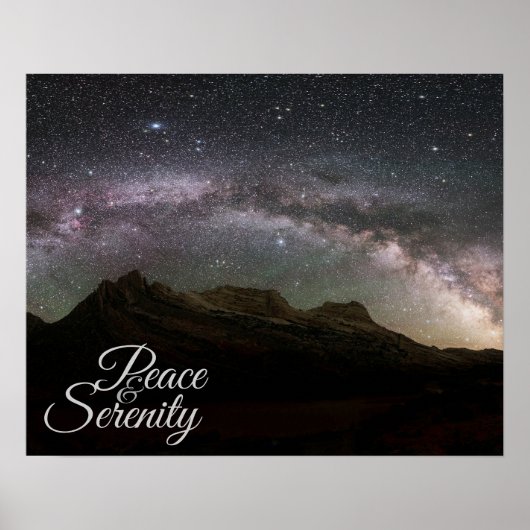 Peace & Serenity Mountain Night Sky Poster (Voorkant)