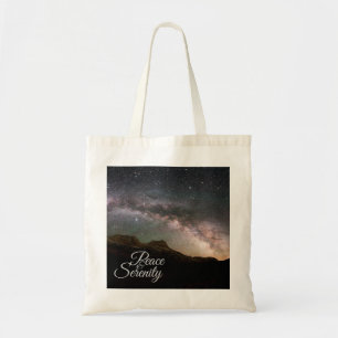 Peace & Serenity Mountain Night Sky Tote Bag